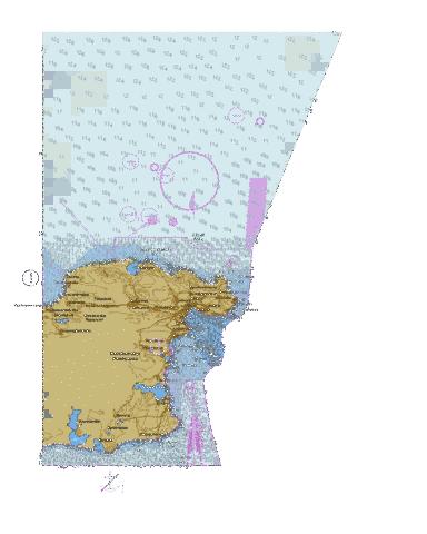 Sea of Azov. Kerchenska Strait.  Black Sea. Kyz-Aulskyi lighthouse  Marine Chart - Nautical Charts App