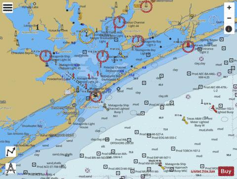 MATAGORDA BAY AND APPROACHES Marine Chart - Nautical Charts App