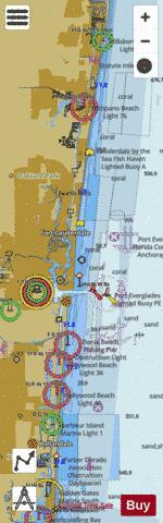 PAMPANO BEACH TO HALLADALE FLORIDA QQ-RR Marine Chart - Nautical Charts App