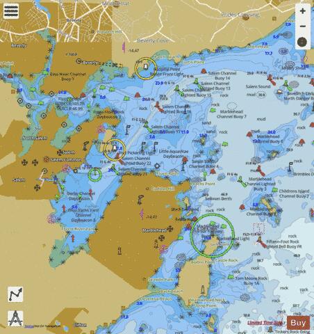 SALEM MARBLEHEAD AND BEVERLY HARBORS Marine Chart - Nautical Charts App