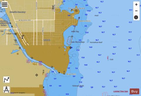 LAKE WINNEBAGO and FOX RIV PG 13 Marine Chart - Nautical Charts App