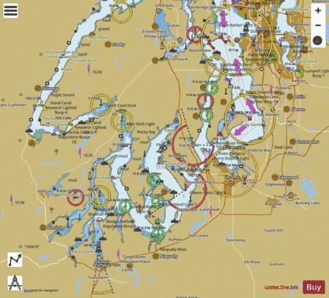 PUGET SOUND SEATTLE TO OLYMPIA Marine Chart - Nautical Charts App