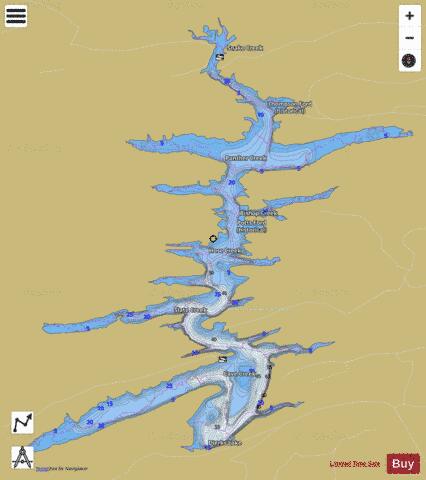 Dierks Lake depth contour Map - i-Boating App