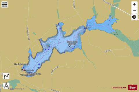 Heads Creek Reservoir depth contour Map - i-Boating App