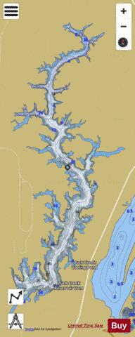 Duck Creek Cooling Pond depth contour Map - i-Boating App