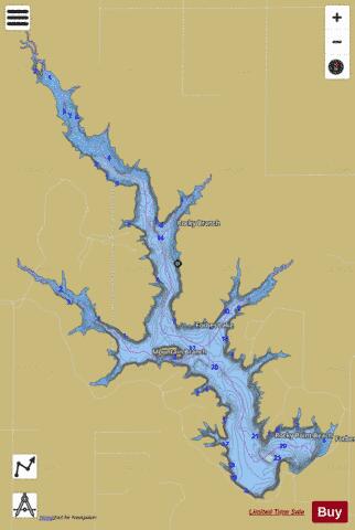 Forbes Lake depth contour Map - i-Boating App
