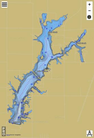 Lake Mattoon depth contour Map - i-Boating App