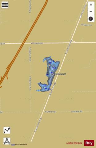 Monee Reservoir depth contour Map - i-Boating App