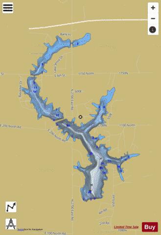 Pana Lake depth contour Map - i-Boating App