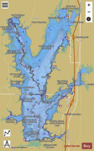 Rend Lake depth contour Map - i-Boating App