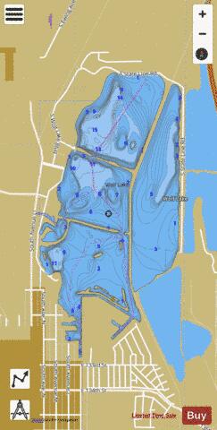 Wold Lake depth contour Map - i-Boating App