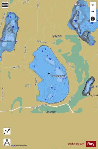 Cavanaugh Lake depth contour Map - i-Boating App