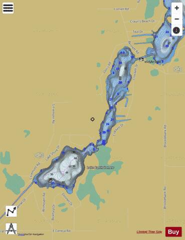 Archer Lake ,Branch depth contour Map - i-Boating App
