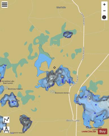 Bat Lake ,Marquette depth contour Map - i-Boating App