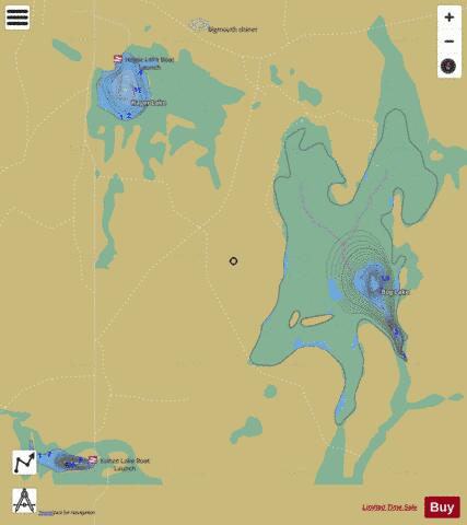 Bog + Hagar + Kunzie Lake depth contour Map - i-Boating App