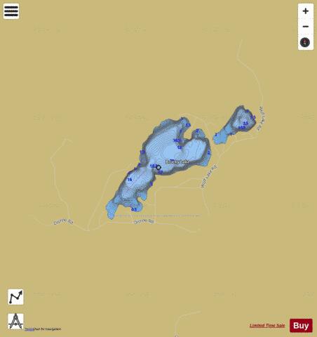 Brocky Lake ,Marquette depth contour Map - i-Boating App