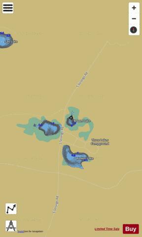 Brown Lake ,Chippewa depth contour Map - i-Boating App