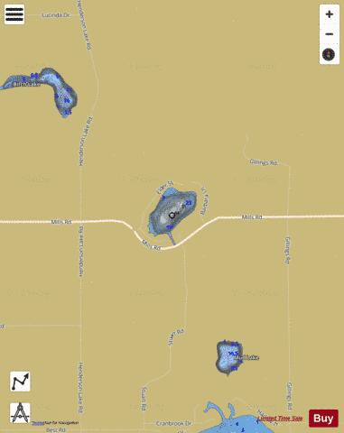 Clear Lake ,Ogemaw depth contour Map - i-Boating App