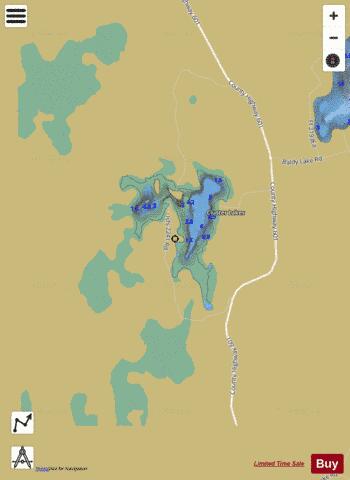 Cluster Lakes ,Alger depth contour Map - i-Boating App