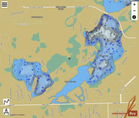 Crooked Lake Genesee Its ,Silver depth contour Map - i-Boating App