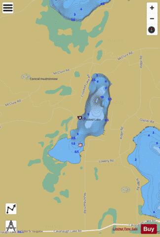 Crooked Lake ,Washtenaw depth contour Map - i-Boating App