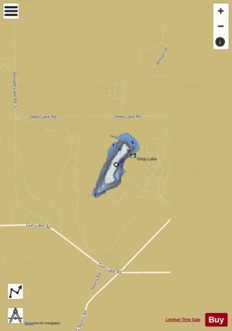 Deep Lake depth contour Map - i-Boating App