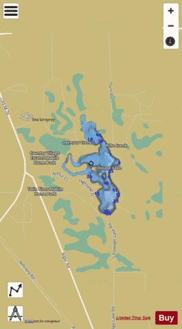 Flowage Lake ,Ogemaw depth contour Map - i-Boating App
