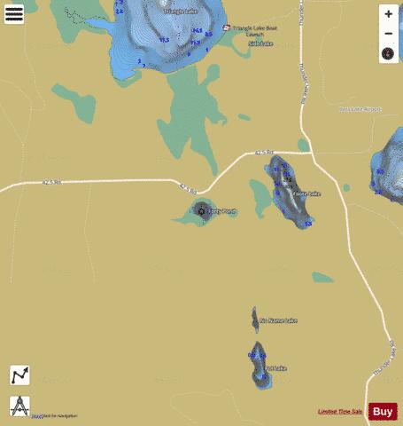 Forty Pond ,Delta depth contour Map - i-Boating App