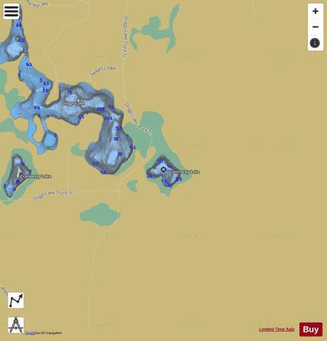 Greenway Lake ,Schoolcraft depth contour Map - i-Boating App