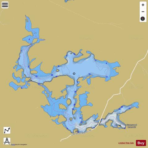 Greenwood Greenwood ,Reservoir depth contour Map - i-Boating App
