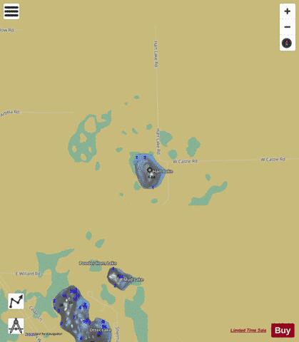 Hart Lake Tuscola depth contour Map - i-Boating App