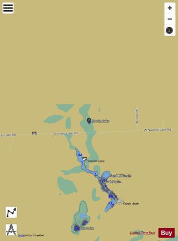 Hortin Lake Lapeer depth contour Map - i-Boating App