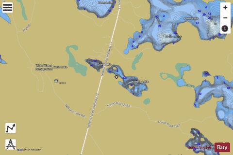 Kimball Lake Schoolcraft depth contour Map - i-Boating App