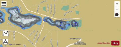 Kregor + Little Silver Lake depth contour Map - i-Boating App
