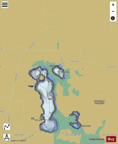 Lime Lake ,Barry depth contour Map - i-Boating App