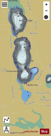 Little Blue Lake ,Kalkaska depth contour Map - i-Boating App