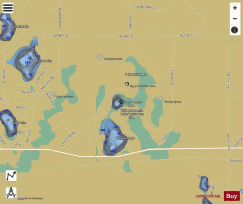 Little Leverentz Lake ,Lake depth contour Map - i-Boating App