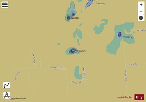Margret Lake Lapeer depth contour Map - i-Boating App