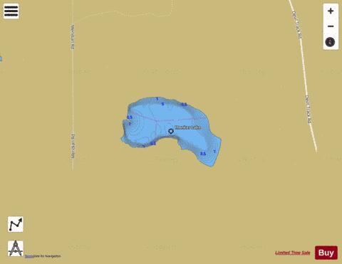 Monker Lake depth contour Map - i-Boating App