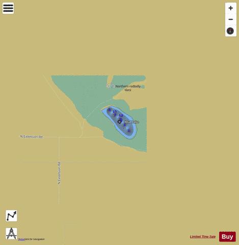 Mud Lake Cheboygan depth contour Map - i-Boating App
