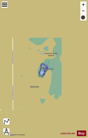 Mud Lake Van Buren depth contour Map - i-Boating App
