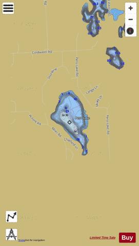 Pero Lake depth contour Map - i-Boating App