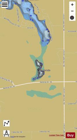 Tower Lake depth contour Map - i-Boating App