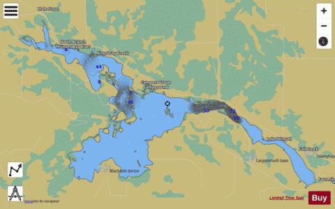Seven Mile Pond depth contour Map - i-Boating App