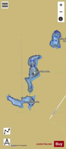 Upper Shoe Lake depth contour Map - i-Boating App