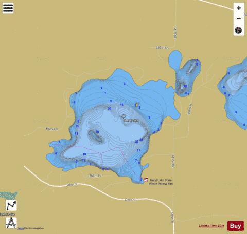 Nord Lake depth contour Map - i-Boating App