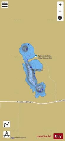 Spike Lake depth contour Map - i-Boating App