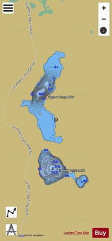 Lower Camp Lake + Upper Camp Lake depth contour Map - i-Boating App