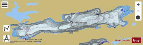 Gunflint Lake + depth contour Map - i-Boating App