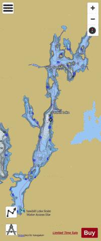 Sawbill Lake depth contour Map - i-Boating App